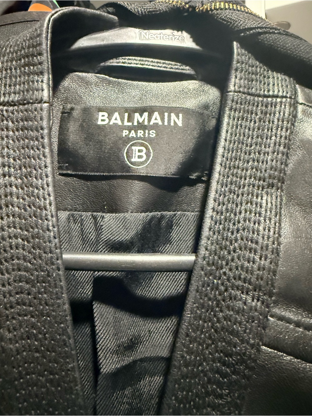 Balmain Leather Jacket with Gold Accent - Picture 4 of 6